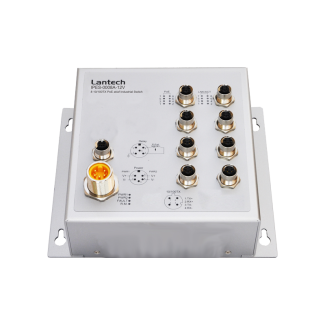 IPES-0008A - 8 port M12, unmanaged PoE switch