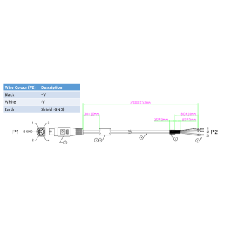 NDiS-Bxxx DC lead 2m